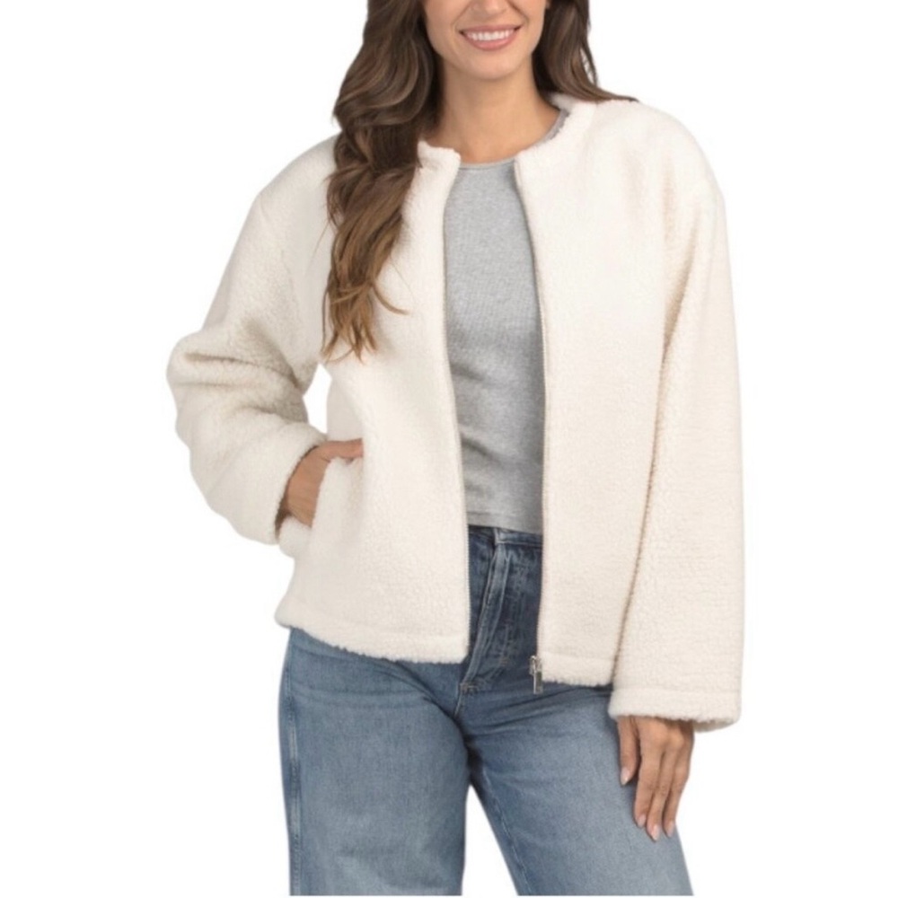 Calvin Klein Cream Sherpa Jacket